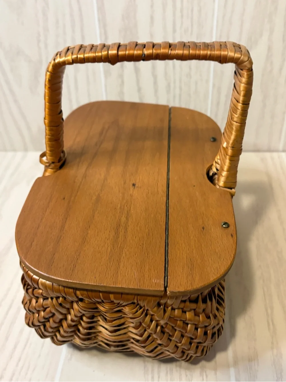 Picnic Basket Vintage Rattan Boho Cottagecore